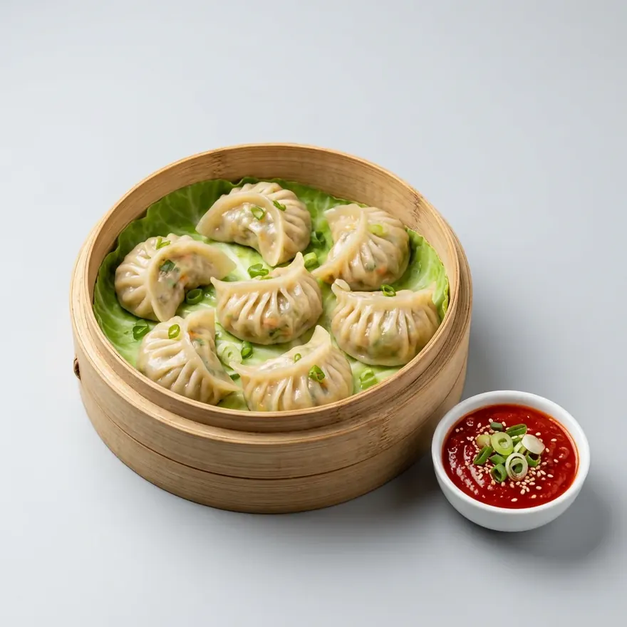 Steamed Veg Momos, as served